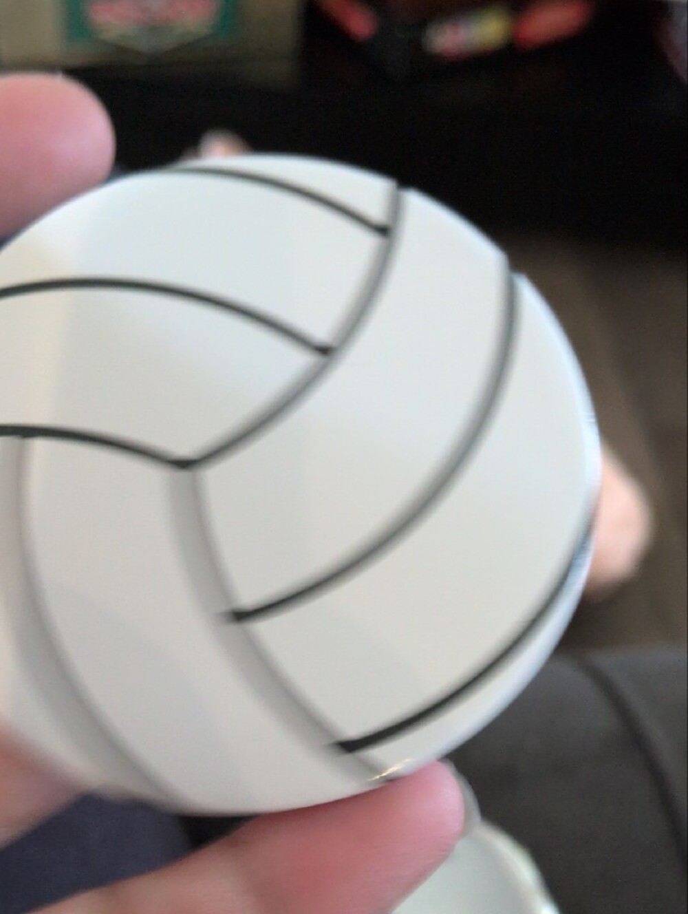 White Volleyball Compact Hand Mirror - Picture 2 of 4